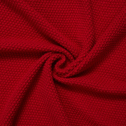 Heirloom Lace Knit Baby Blanket in Red Xmas