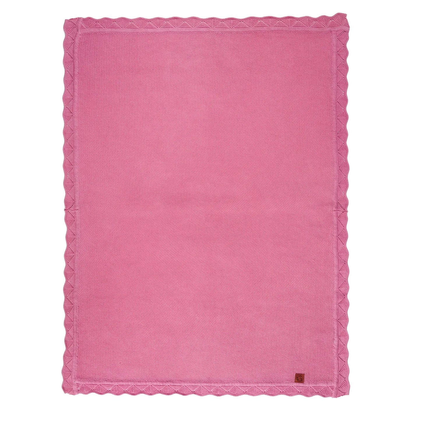 Heirloom Lace Knit Baby Blanket in Rose Pink