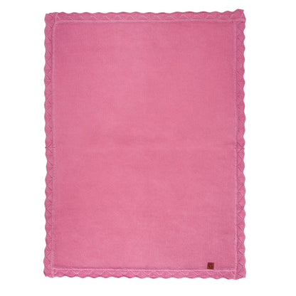 Heirloom Lace Knit Baby Blanket in Rose Pink