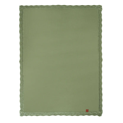 Heirloom Lace Knit Baby Blanket in Sage Green