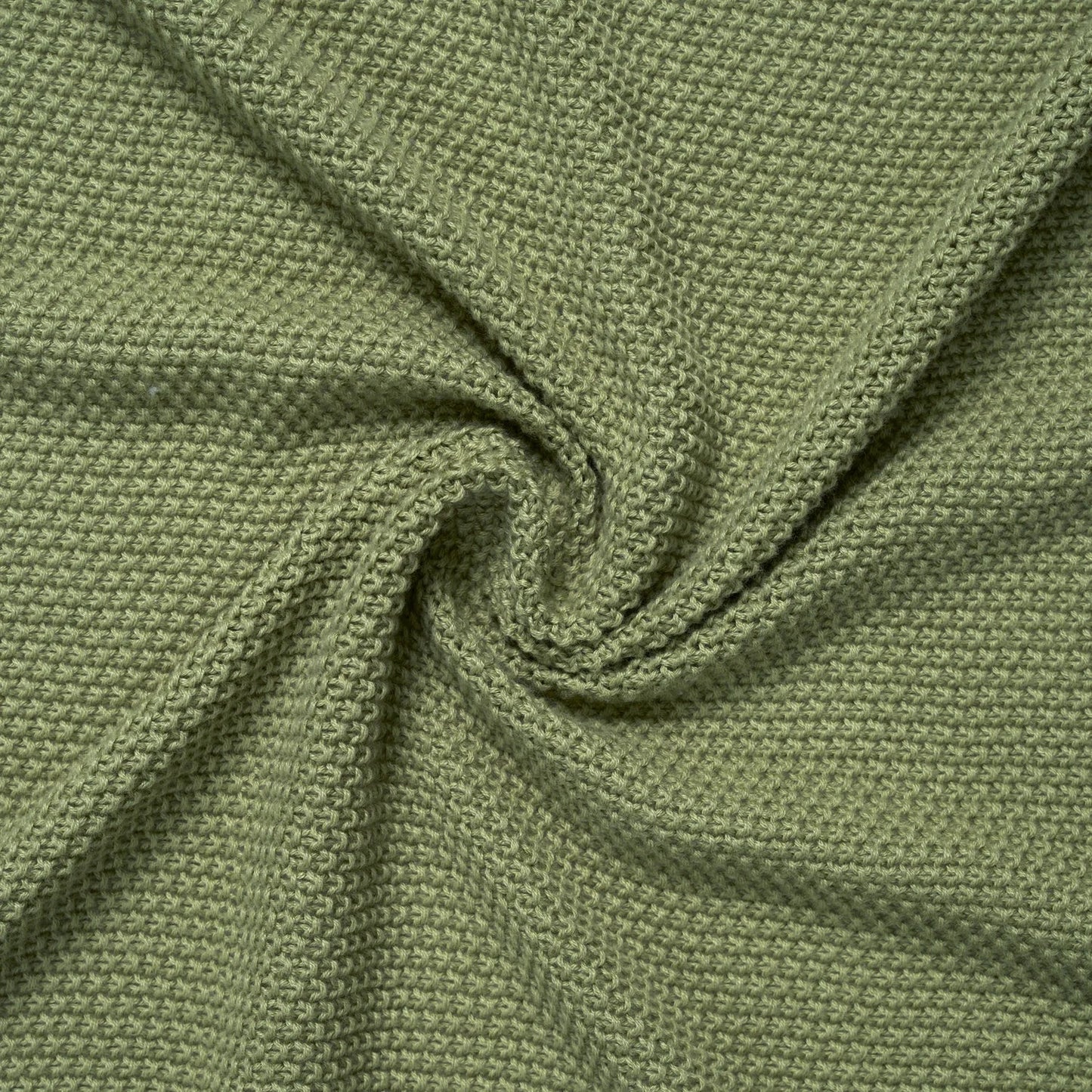 Heirloom Lace Knit Baby Blanket in Sage Green