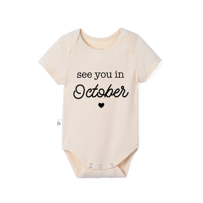 'See You in October' Bamboo Baby Bodysuit