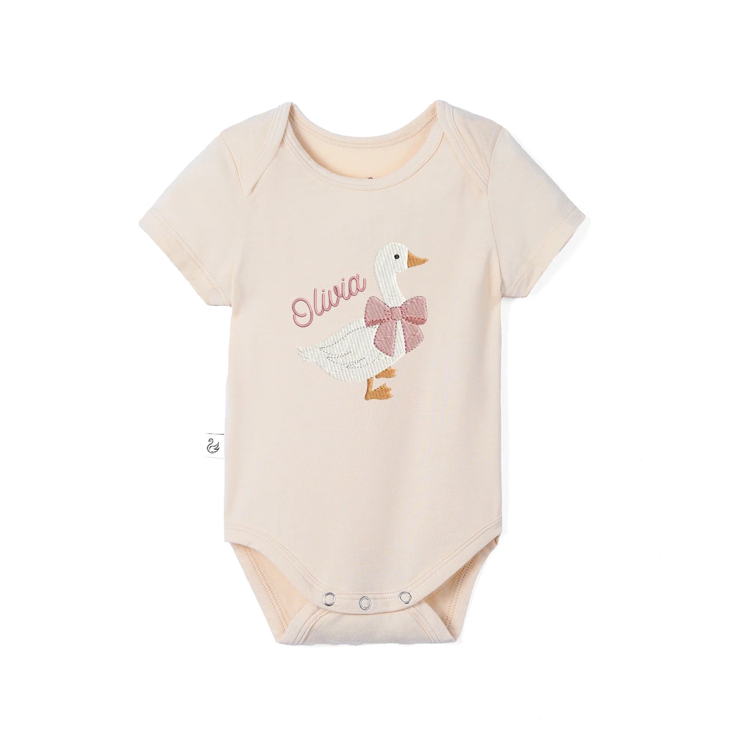 'Silly Goose' Bamboo Embroidered Baby Bodysuit