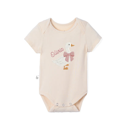 'Silly Goose' Bamboo Embroidered Baby Bodysuit