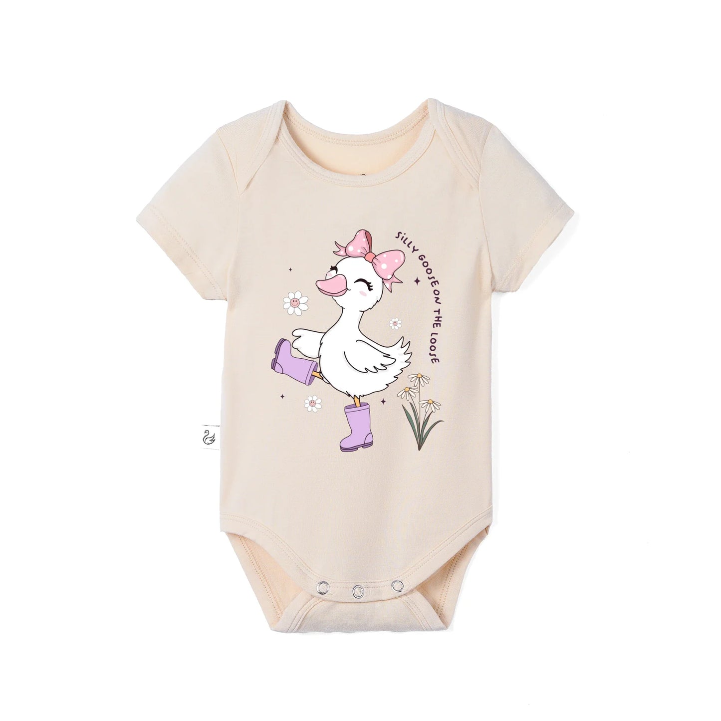 Silly Goose On The Loose Bamboo Baby Bodysuit