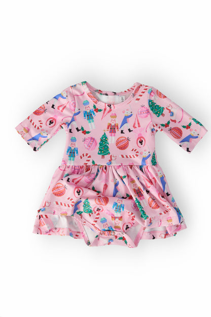 Sugarplum Fairy 3/4 Sleeve Twirl Bodysuit