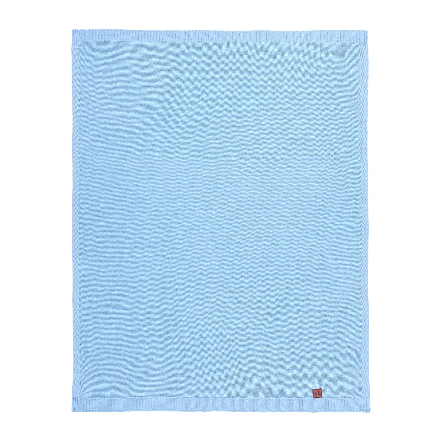 Classic Knit Cotton Baby Blanket in Baby Blue