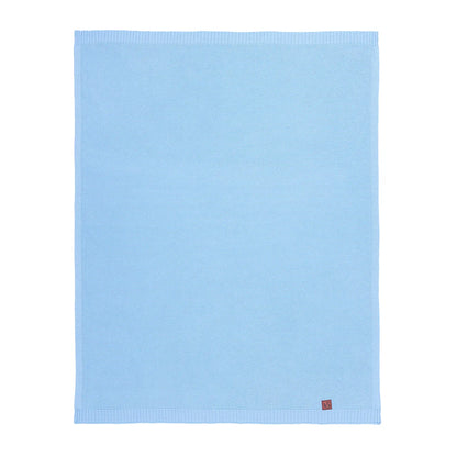 Classic Knit Cotton Baby Blanket in Baby Blue