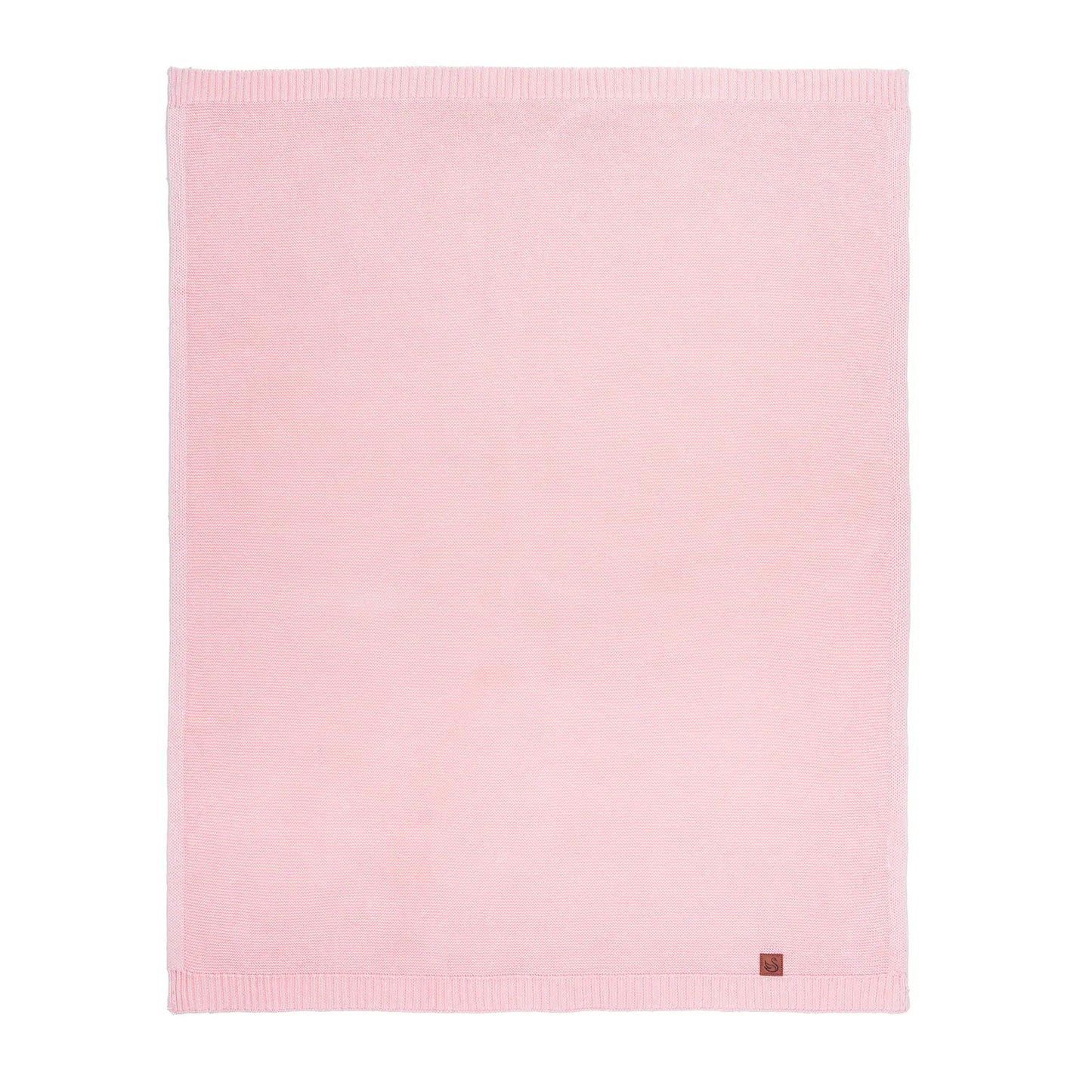 Classic Knit Cotton Baby Blanket in Pink