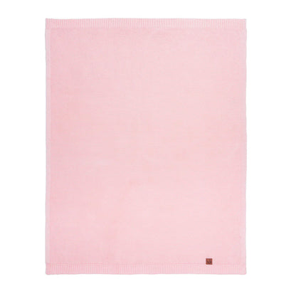 Classic Knit Cotton Baby Blanket in Pink