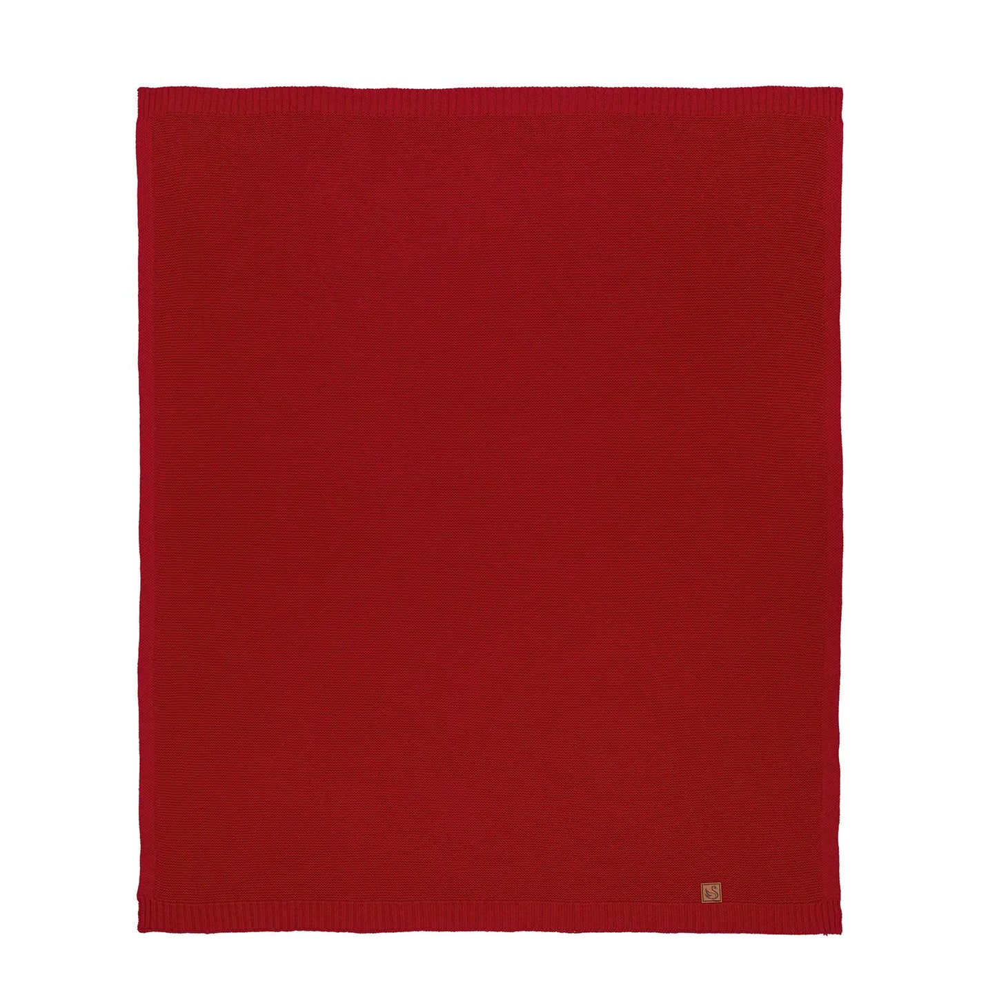 Classic Knit Cotton Baby Blanket in Red Xmas
