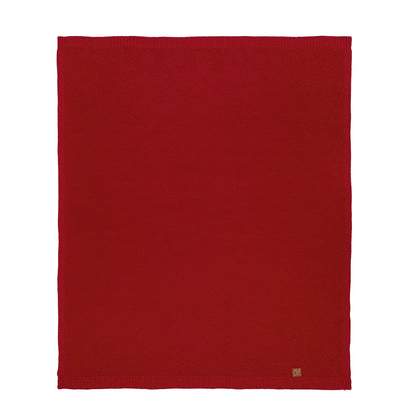 Classic Knit Cotton Baby Blanket in Red Xmas