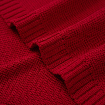 Classic Knit Cotton Baby Blanket in Red Xmas