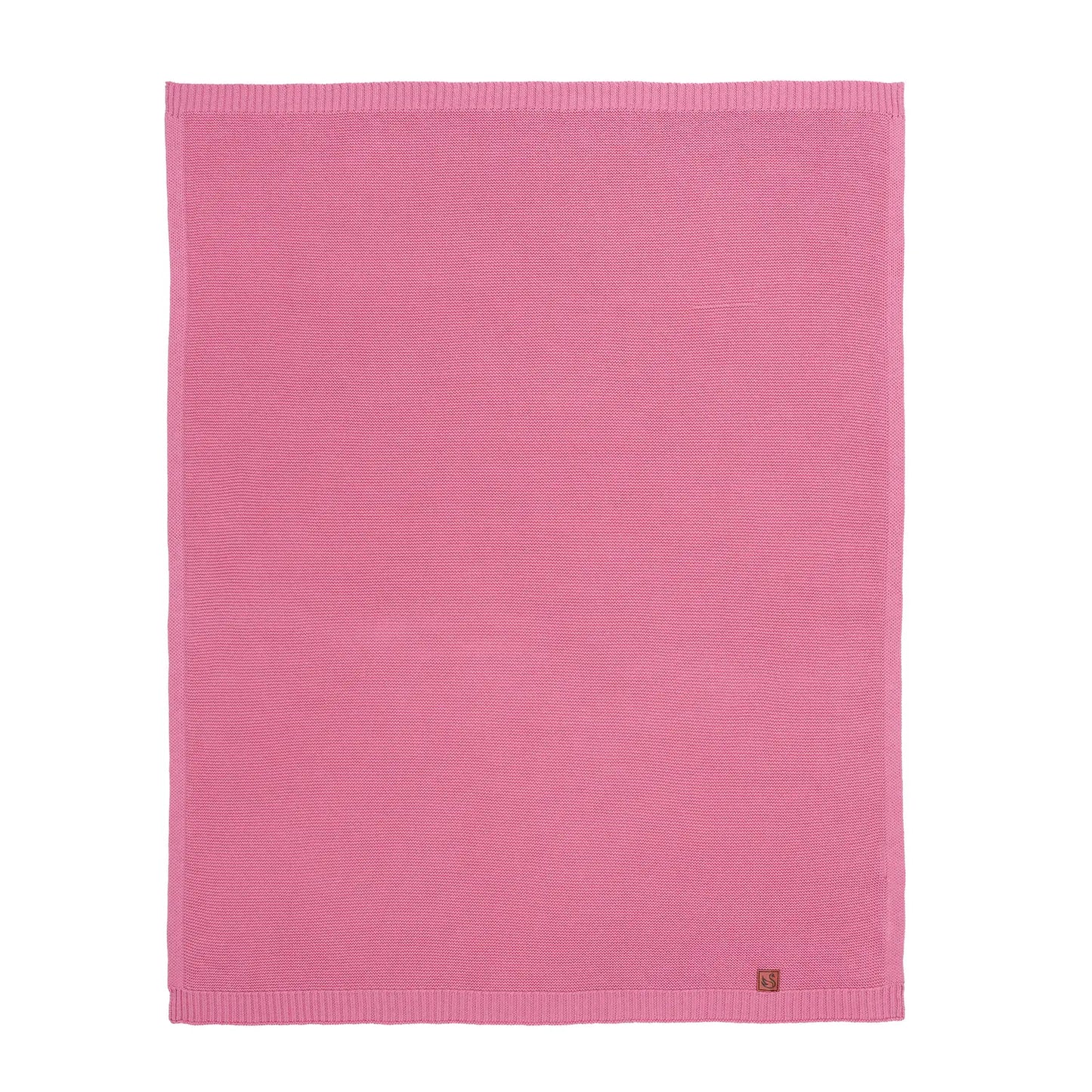 Classic Knit Cotton Baby Blanket in Rose Pink