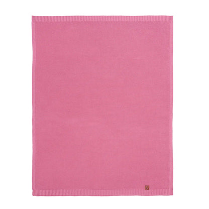 Classic Knit Cotton Baby Blanket in Rose Pink