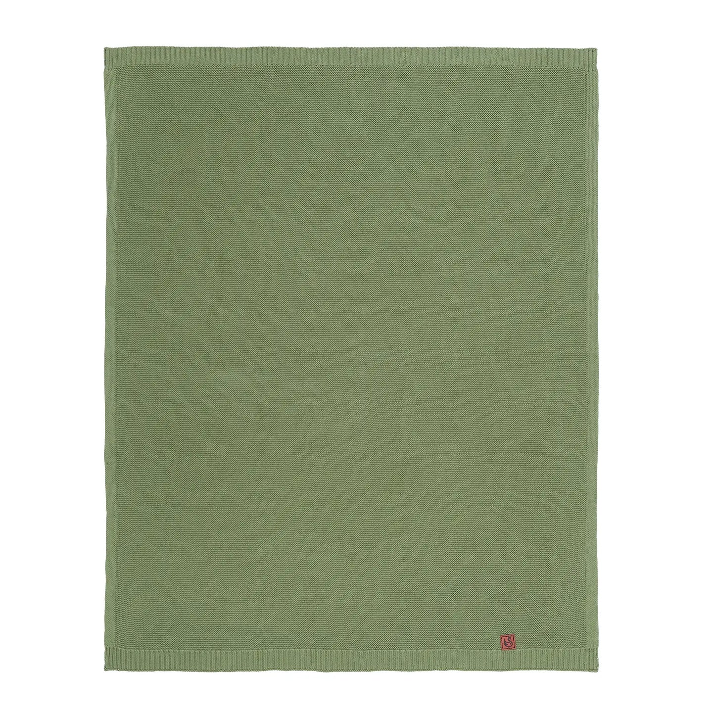 Classic Knit Cotton Baby Blanket in Sage Green