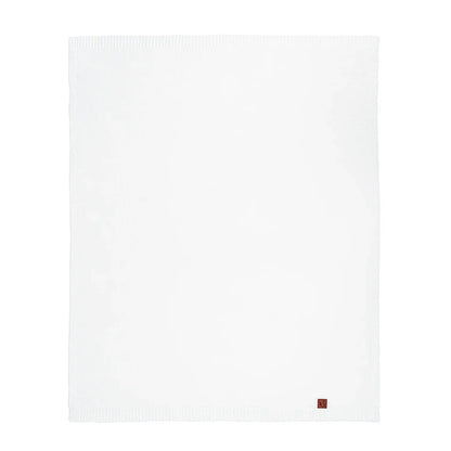 Classic Knit Cotton Baby Blanket in White