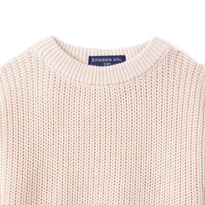 Classic Chunky Knit Baby Romper in Beige