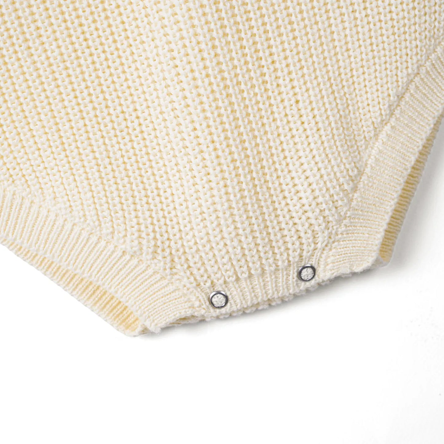 Classic Chunky Knit Baby Romper in Cream
