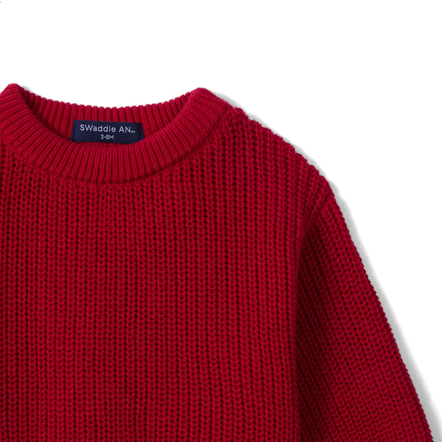 Classic Chunky Knit Baby Romper in Red Xmas