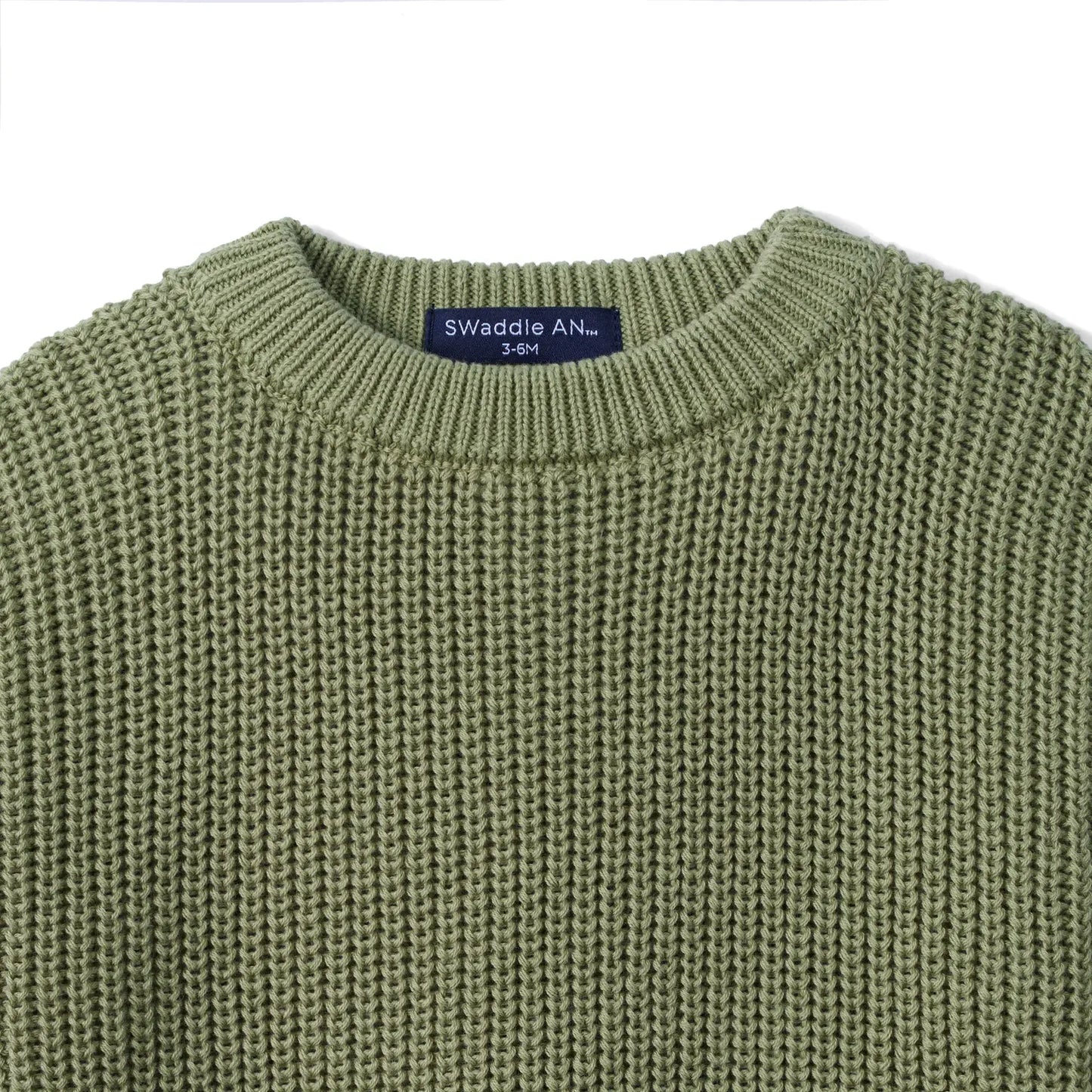 Classic Chunky Knit Baby Romper in Sage Green