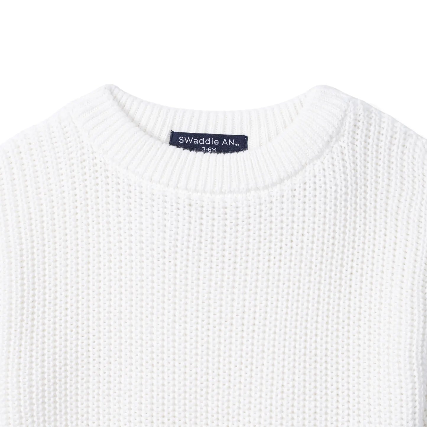 Classic Chunky Knit Baby Romper in White