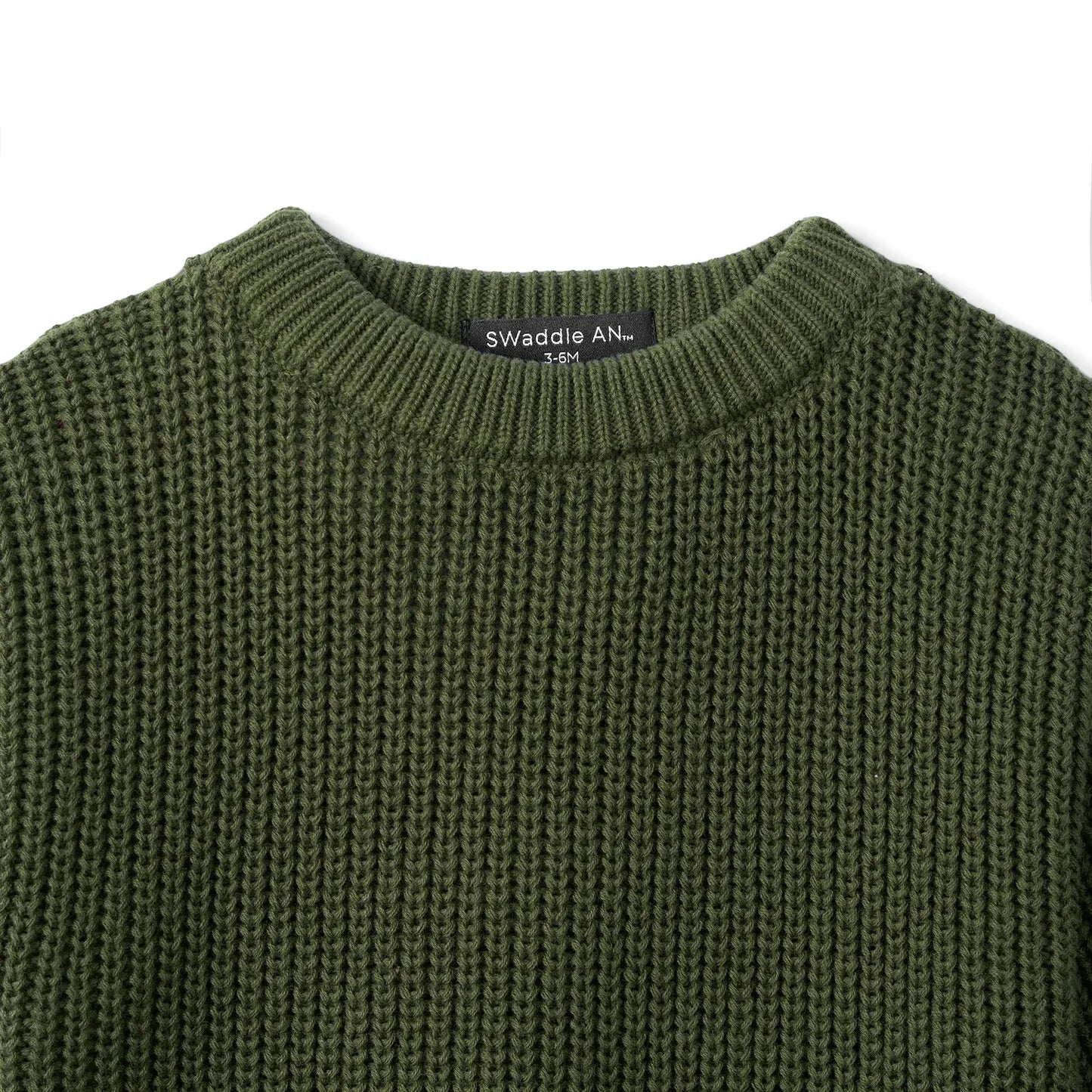 Ruffle Chunky Knit Baby Romper in Forest Green