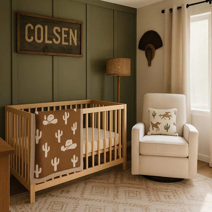 Cactus Jacquard Knit Baby Blanket
