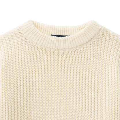 Classic Knit Baby Sweater in Cream