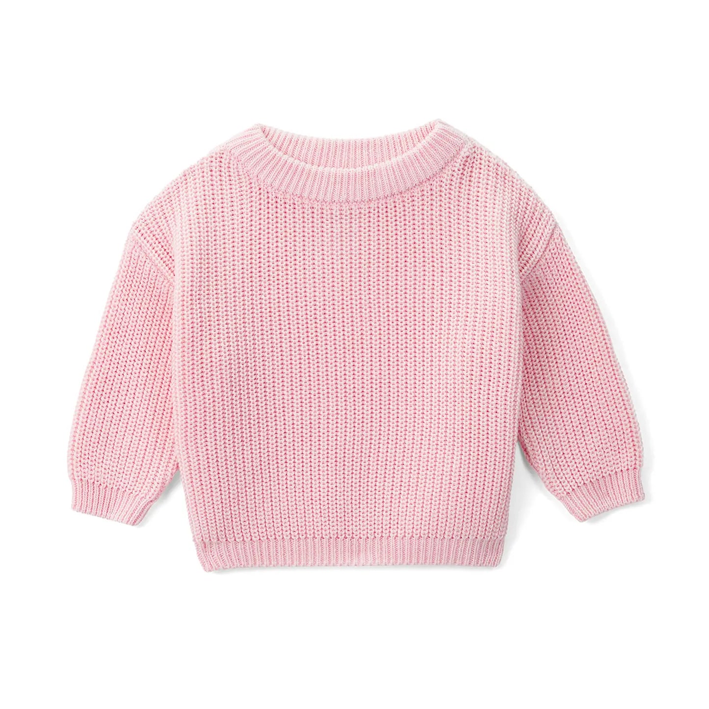 Classic Pink Knit Baby Sweater