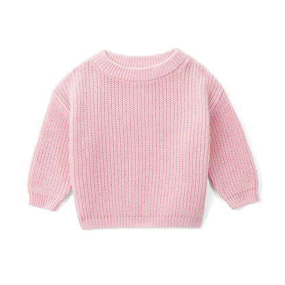 Classic Pink Knit Baby Sweater