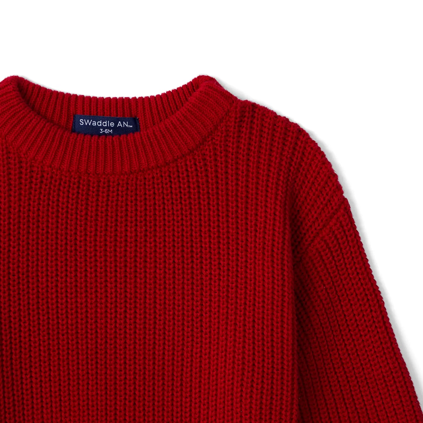 Classic Knit Baby Sweater in Red Xmas