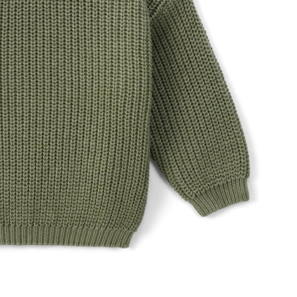 Classic Knit Baby Sweater in Sage Green