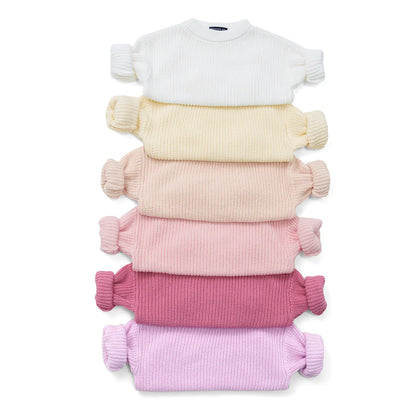 Classic Knit Baby Sweater in Cream