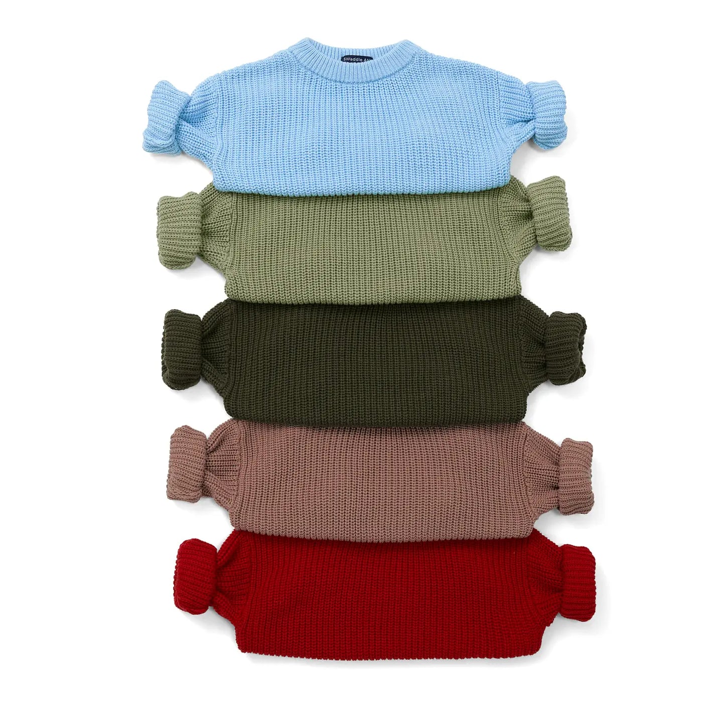 Classic Knit Baby Sweater in Mocha