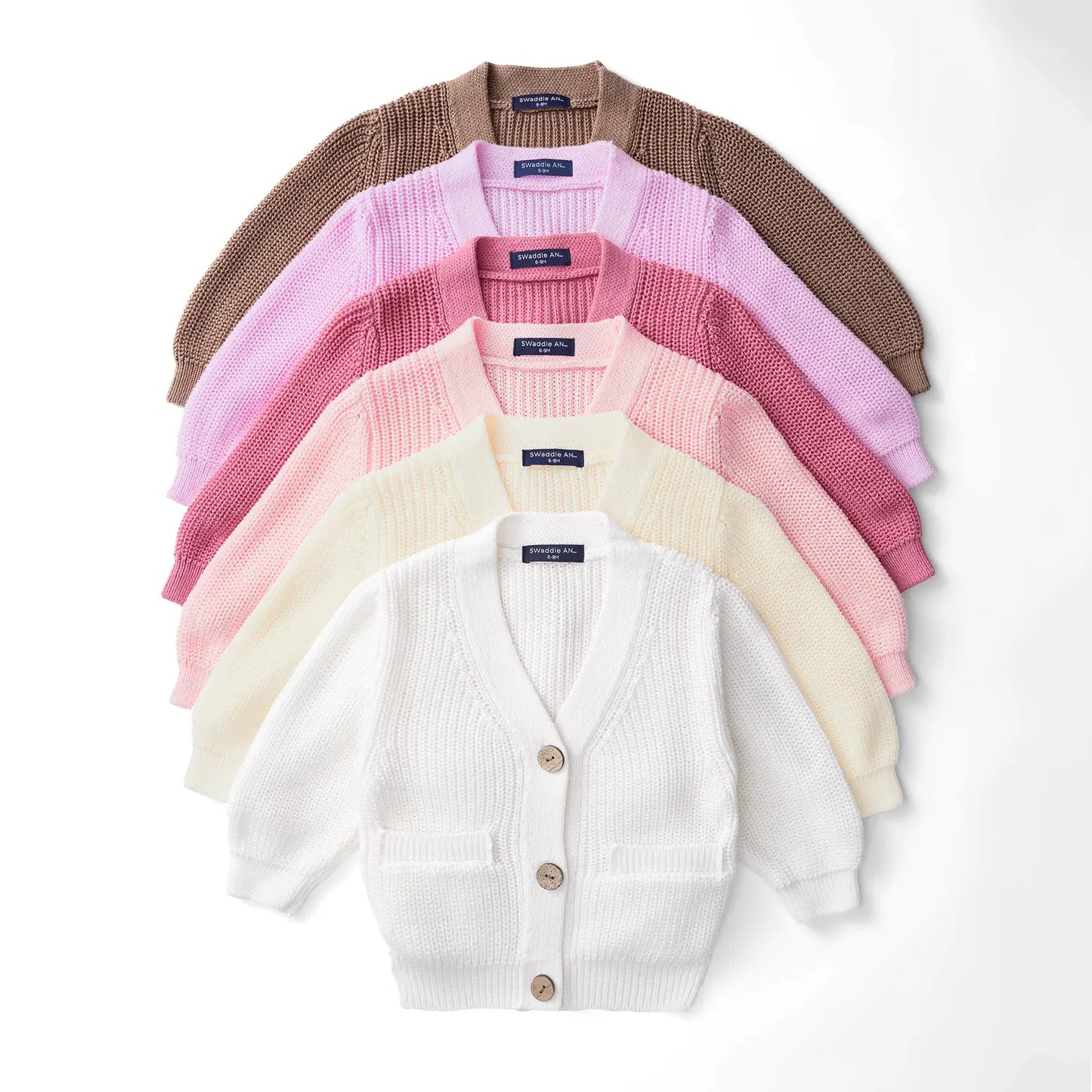 Classic Cardigan with Pockets in Pink