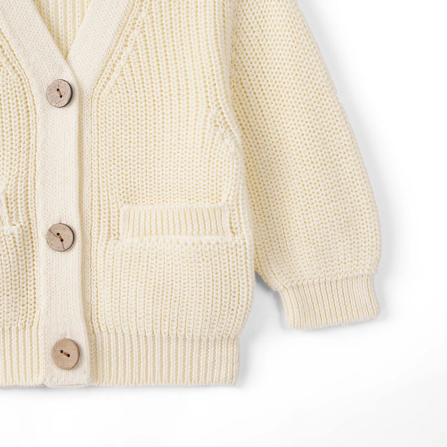 Classic Cardigan with Pockets in Cream