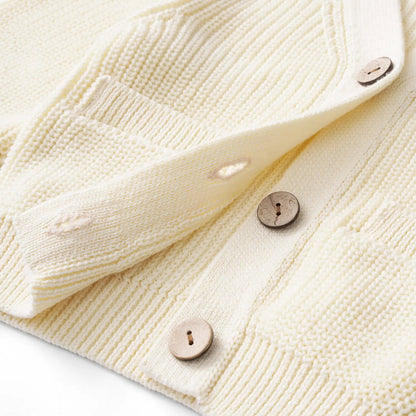 Classic Cardigan with Pockets in Cream
