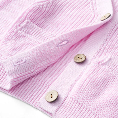 Classic Cardigan with Pockets in Lilac