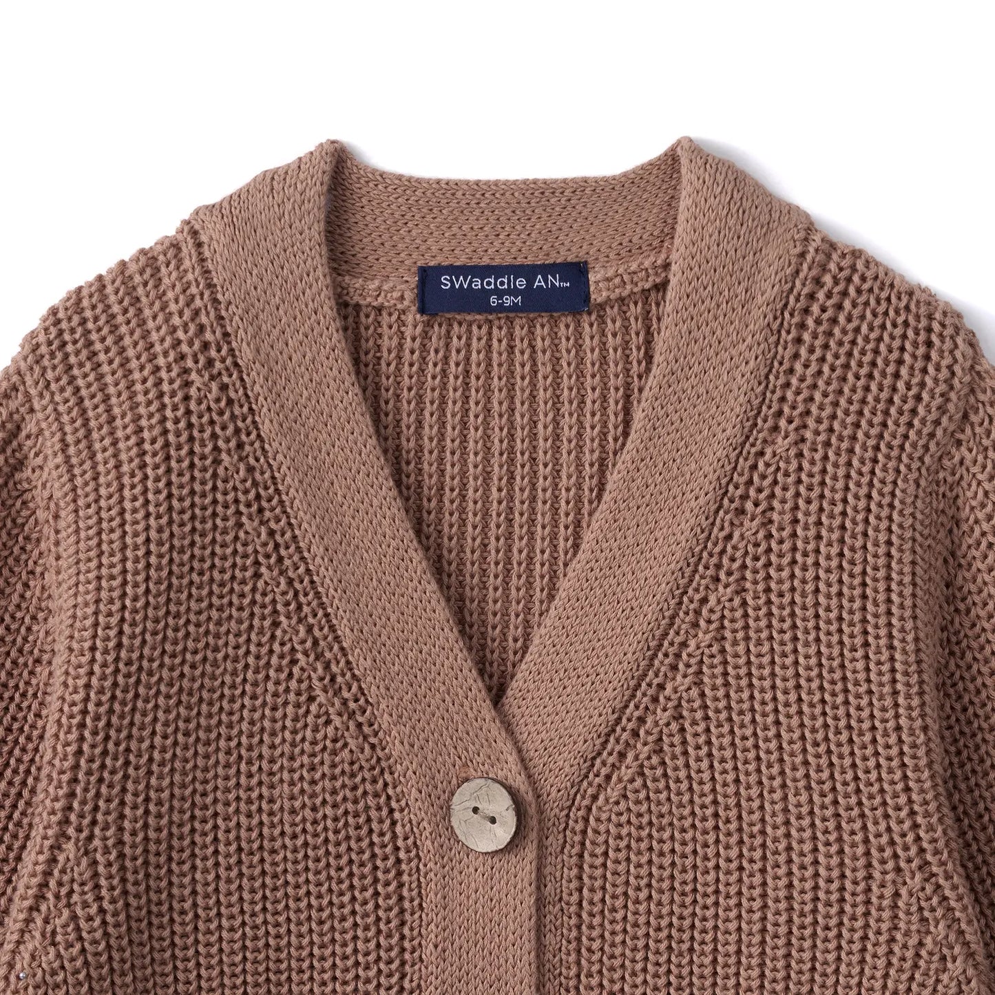 Classic Cardigan with Pockets in Mocha