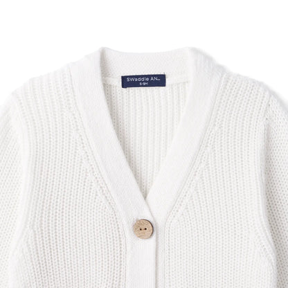 Classic Cardigan with Pockets in White