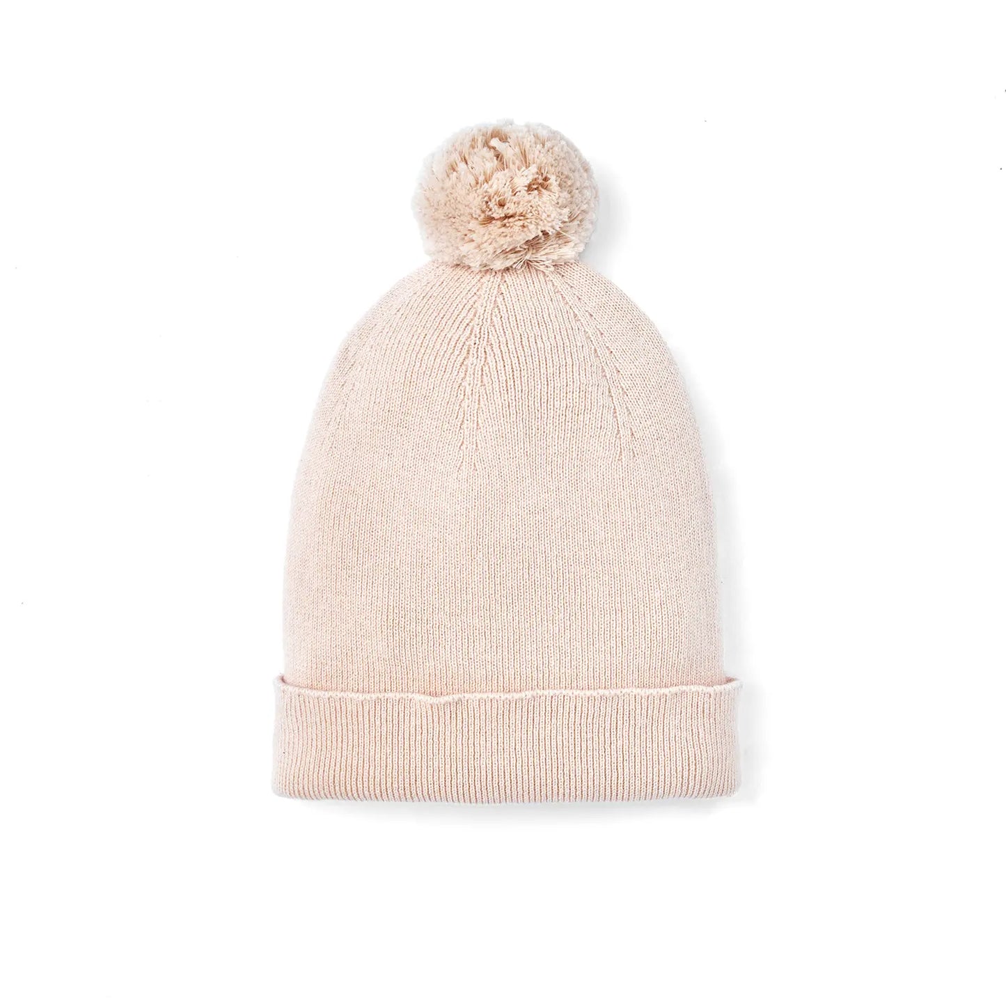 Knit Baby Pom Beanie in Beige