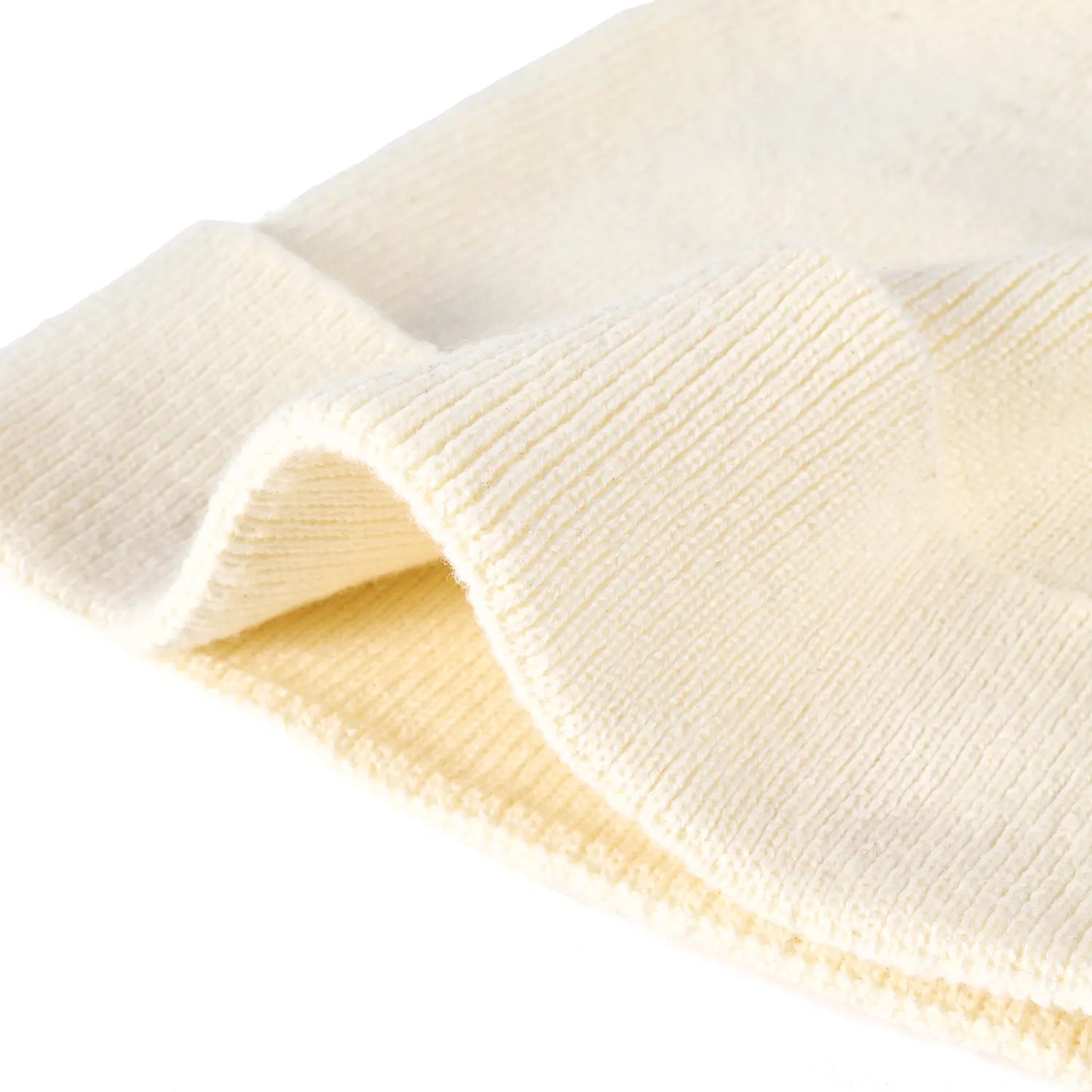 Knit Baby Pom Beanie in Cream