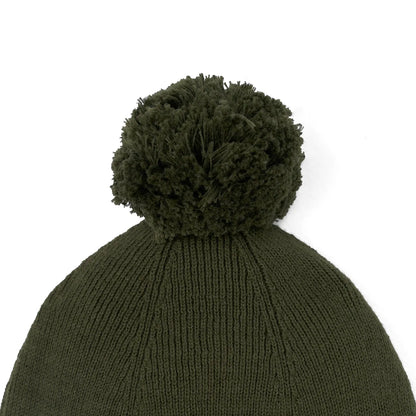 Knit Baby Pom Beanie in Forest Green
