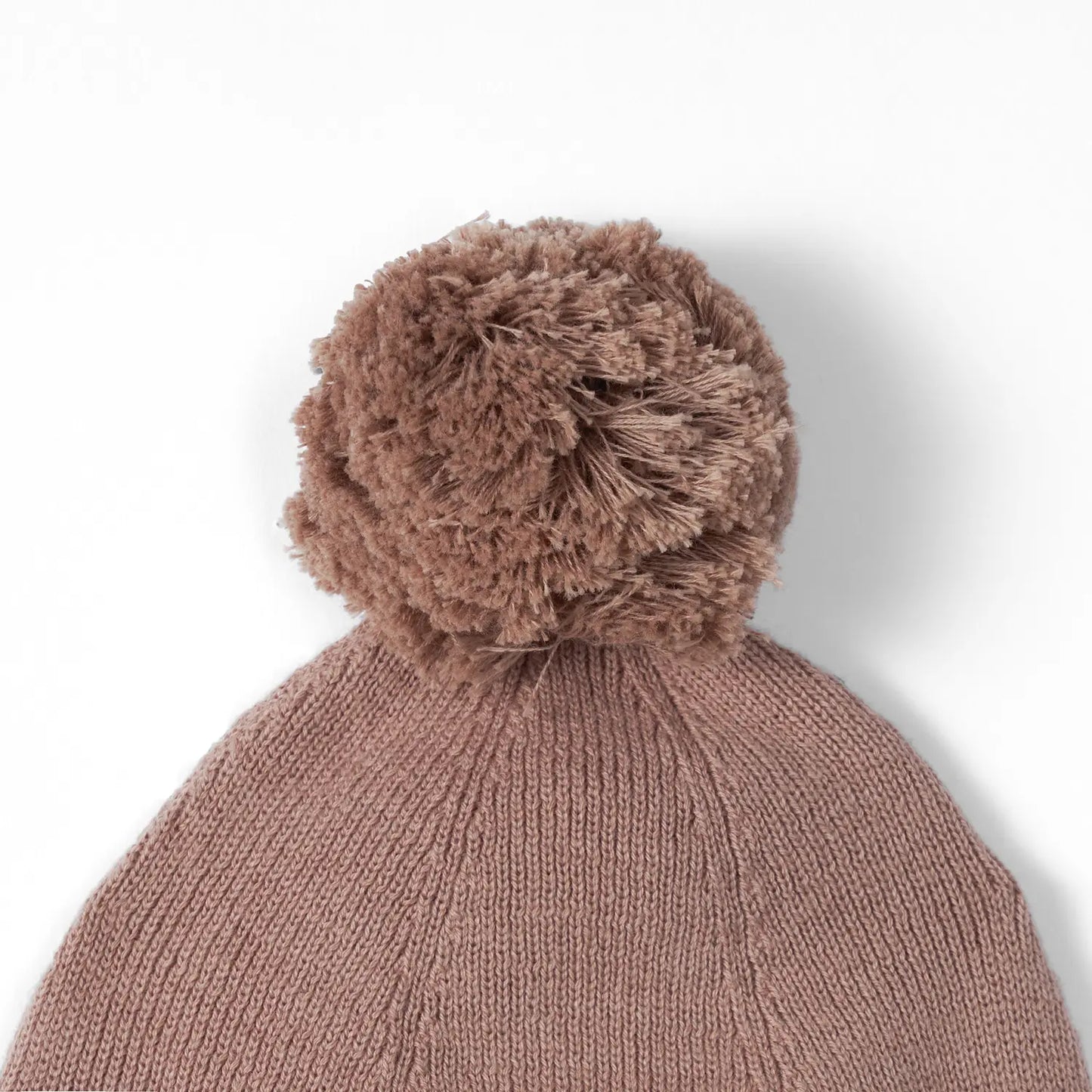 Knit Baby Pom Beanie in Mocha