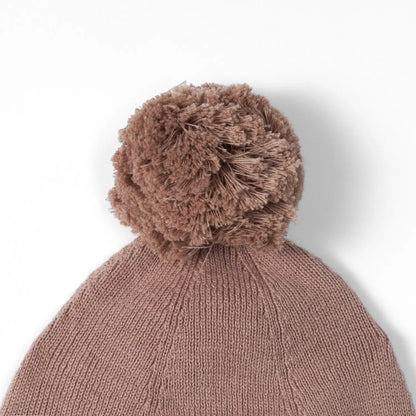 Knit Baby Pom Beanie in Mocha