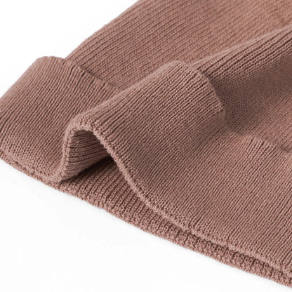 Knit Baby Pom Beanie in Mocha