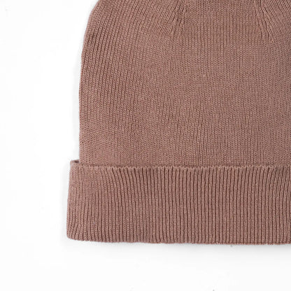 Knit Baby Pom Beanie in Mocha