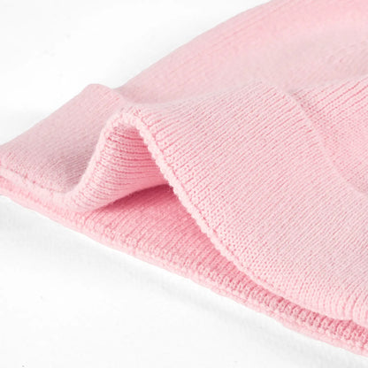Knit Baby Pom Beanie in Pink