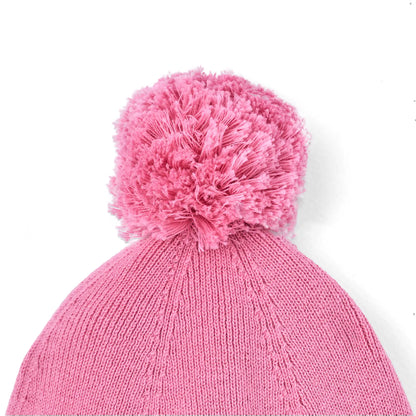 Knit Baby Pom Beanie in Rose Pink